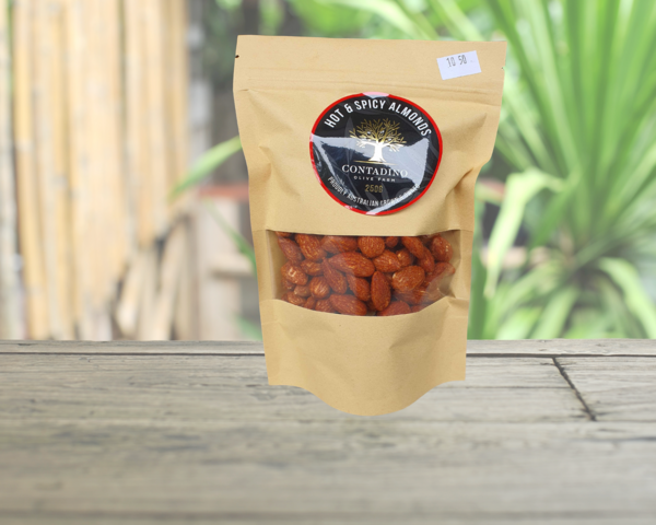 Hot and spicy Almond nuts from Contadino, Nowra, Worrigee,  Berry, Falls Creek NSW